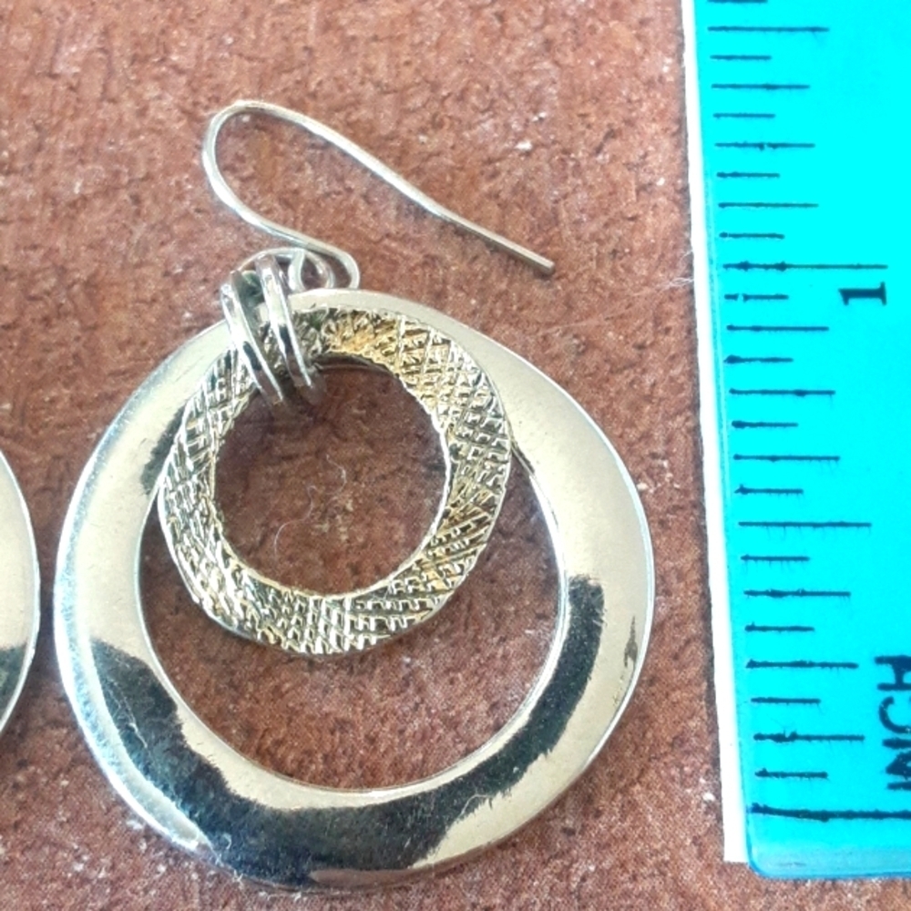 Silver Tone Hoop Earrings - Picture 5 of 6